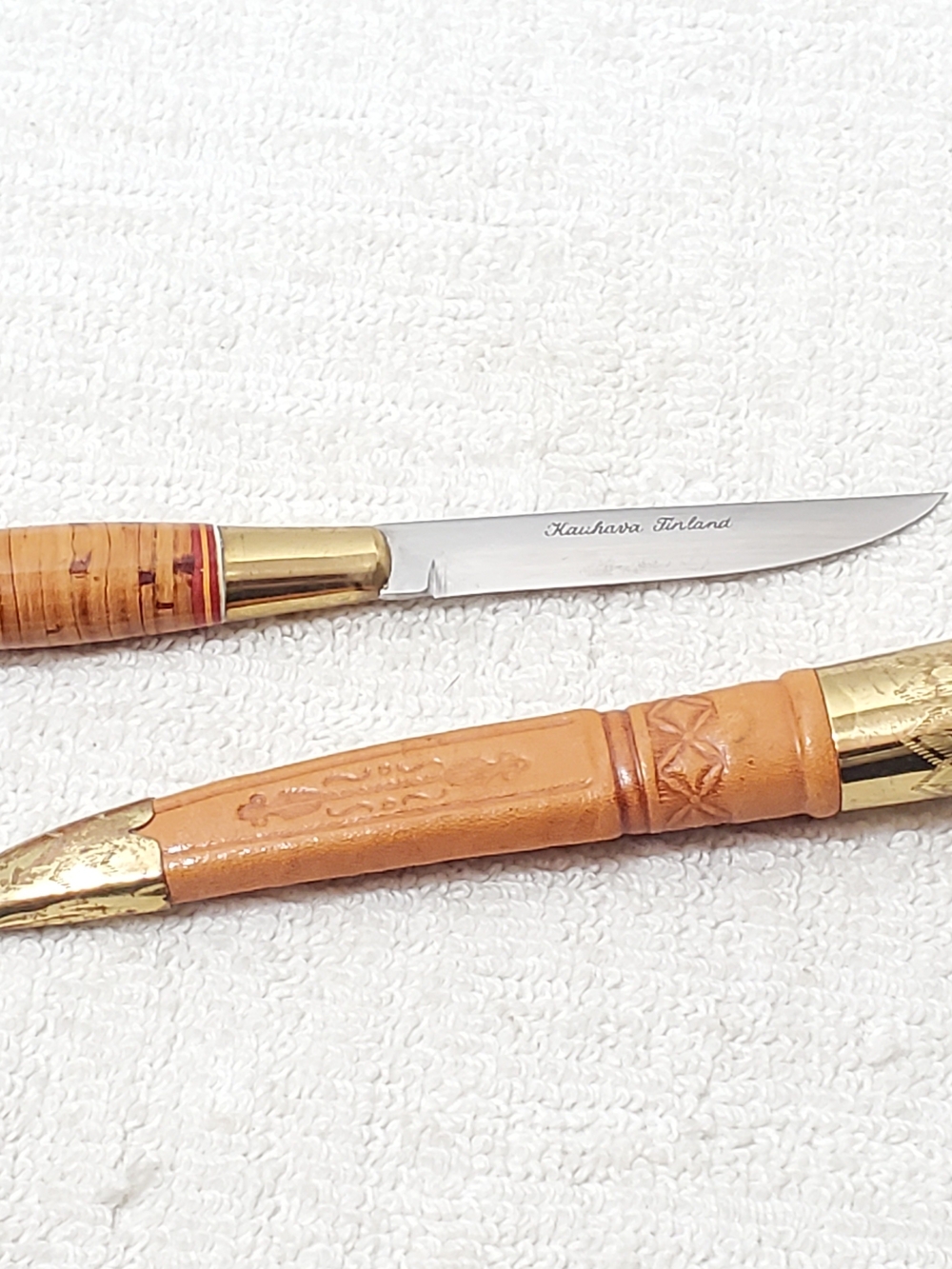 Vintage Finnish Kauhava Puukko Miniature Letter Opener Knife Horse Head Brass